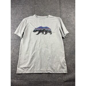 Patagonia Shirt Youth L/12 Grey Cool Hiking Trail Outdoors Athletic Basic Tee